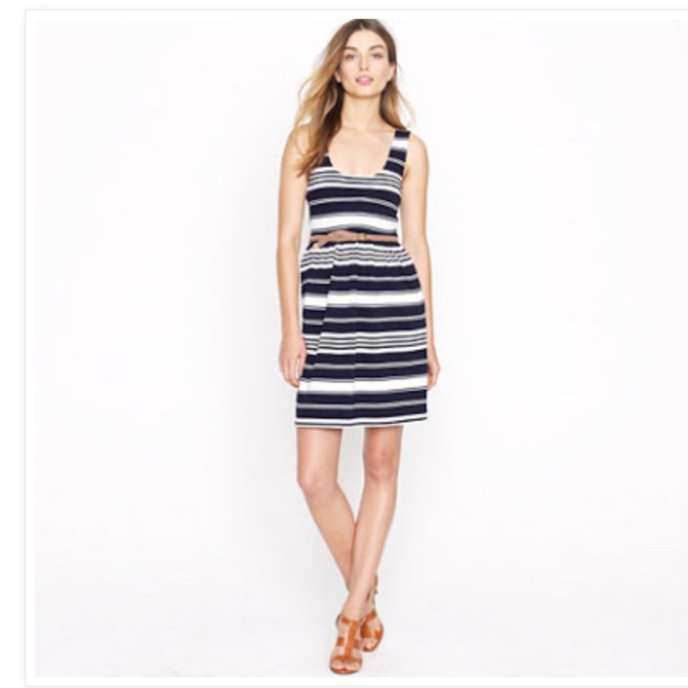J. Crew Navy White Stripe Nautical Villa Dress XS Stretchy Comfy